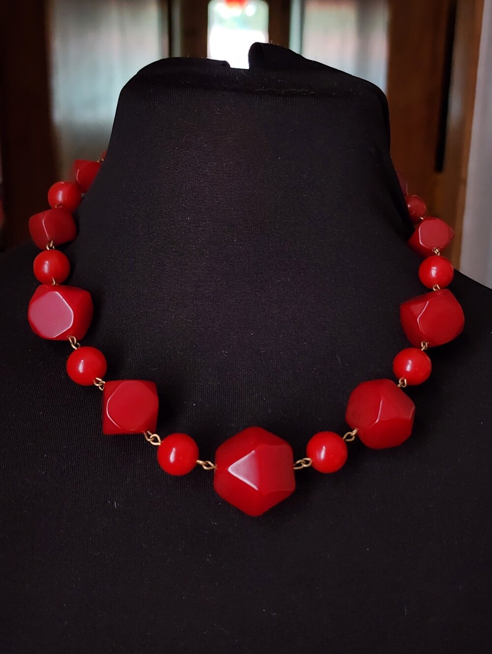 Vintage RARE Candy Red Bakelite Necklace